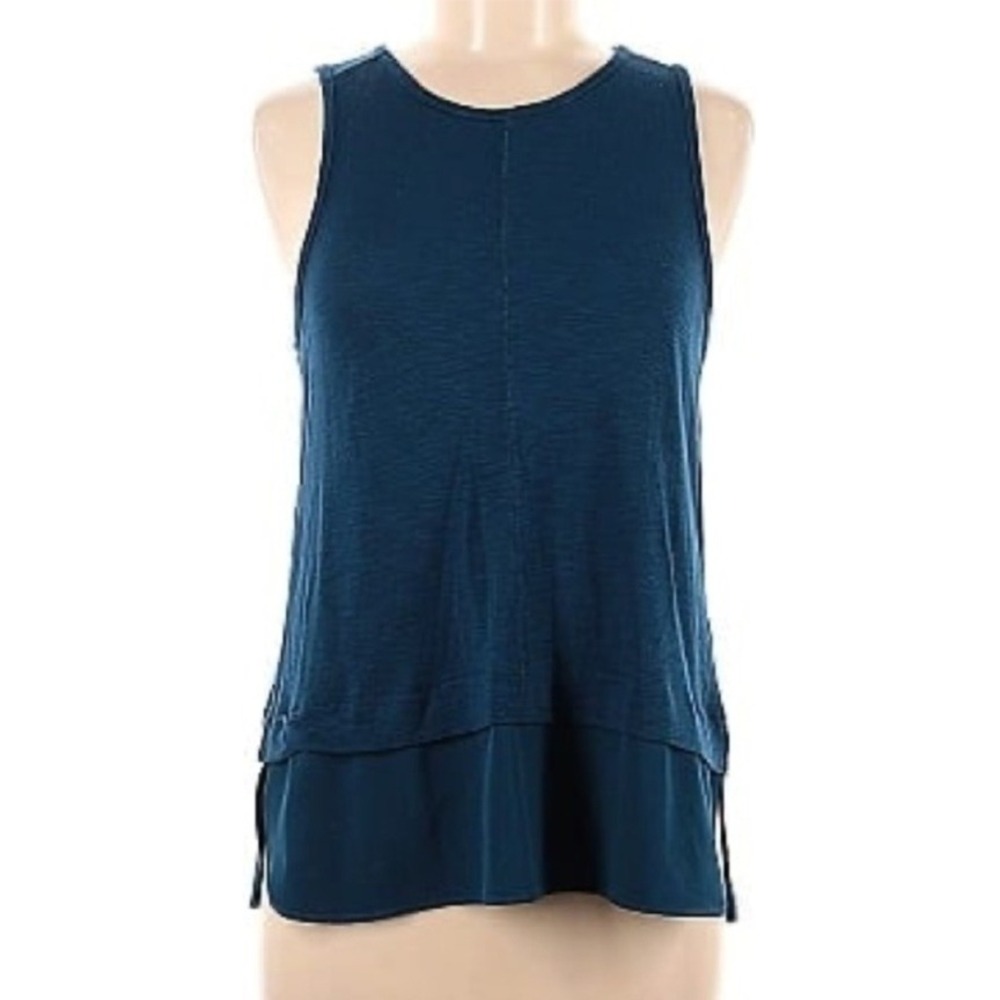 J. Crew Womens XXS‎ Blue Sleeveless Layered Tank Top Keyhole Casual